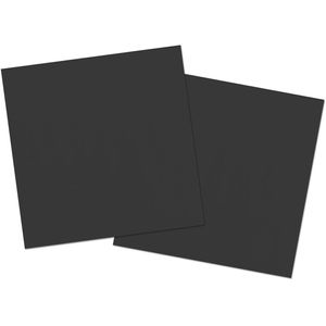 20x stuks servetten van papier zwart 33 x 33 cm   -