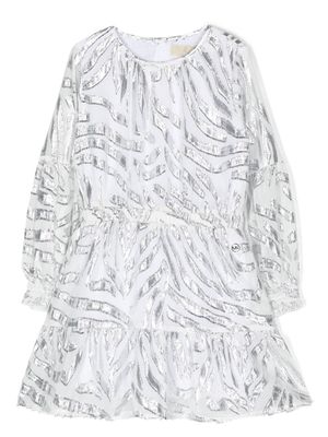 Michael Kors Kids robe métallisée à manches longues - Gris