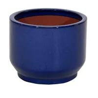 Mcollections Bloempot Cylinder Pedestal - Ø24 x H19 - Keramiek, Geglazuurd - Blue