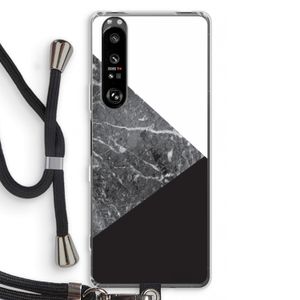Combinatie marmer: Sony Xperia 1 III Transparant Hoesje met koord