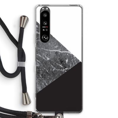 Combinatie marmer: Sony Xperia 1 III Transparant Hoesje met koord