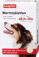 Beaphar Wormtablet All-In-One Hond M: 2,5-40kg - 4tbl Beaphar Wormtablet All-In-One Hond M: 2,5-40kg - 4tbl