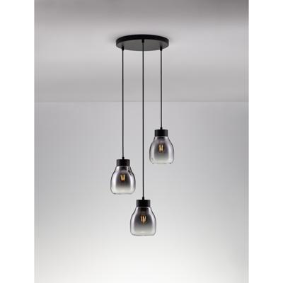 Lyora HanglampBlacu 3-lichts zwart rond - 9009271