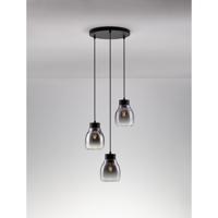 Lyora HanglampBlacu 3-lichts zwart rond - 9009271