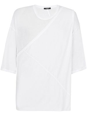 Balmain t-shirt à empiècement froncé - Blanc