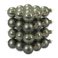 Kleine kerstballen - 36x st - legergroen - D4 cm - glas - kerstversiering