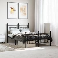 Bedframe met hoofd- en voeteneinde metaal zwart 120x190 cm