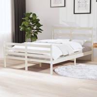 Bedframe massief grenenhout wit 120x190 cm
