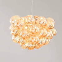 Hanglamp glas By Rydens &apos;Gross&apos; amber groot handgemaakt 50 cm