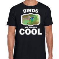 Dieren kolibrie vogel vliegend t-shirt zwart heren - birds are cool shirt