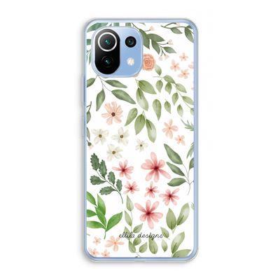 Botanical sweet flower heaven: Xiaomi Mi 11 Lite Transparant Hoesje