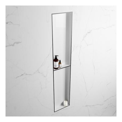 Wandnis Solid Surface Easy | In- en opbouw | 30x90x8 cm | 2 vakken | Urban/Talc