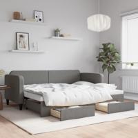 Slaapbank onderschuifbed en lades 80x200 cm stof donkergrijs