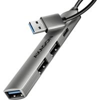 AXAGON HUE-STA USB-hub 4 poorten USB-C, USB-A 5 GBit/s Grijs