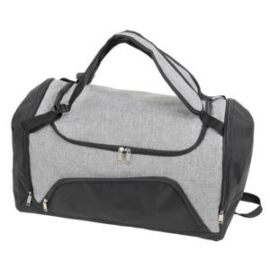 Grijs/zwarte sporttas/weekendtas/rugtas met schoenenvak - 55 x 30 x 28 cm - 45 liter - reistas