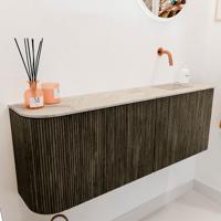 Toiletmeubel Mondiaz Joya Dlux | 111.6 cm | Meubelkleur Shadow | Faye wastafel Frappe Wasbak Rechts | Zonder kraangat(en)