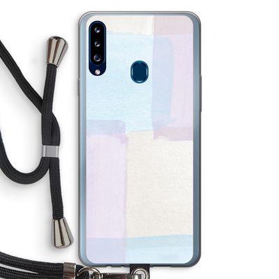 Square pastel: Samsung Galaxy A20s Transparant Hoesje met koord