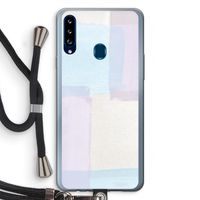 Square pastel: Samsung Galaxy A20s Transparant Hoesje met koord
