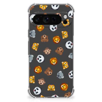 Doorzichtige Silicone Hoesje voor Google Pixel 9 Pro XL Dieren Emojis