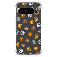 Doorzichtige Silicone Hoesje voor Google Pixel 9 Pro XL Dieren Emojis