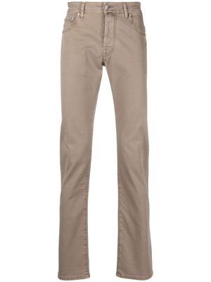 Jacob Cohën pantalon chino à coupe droite - Marron