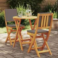 Bistroset met kussen 3 pcs Olie naturel Massief Acaciahout