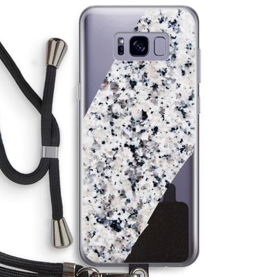 Gespikkelde marmer: Samsung Galaxy S8 Plus Transparant Hoesje met koord