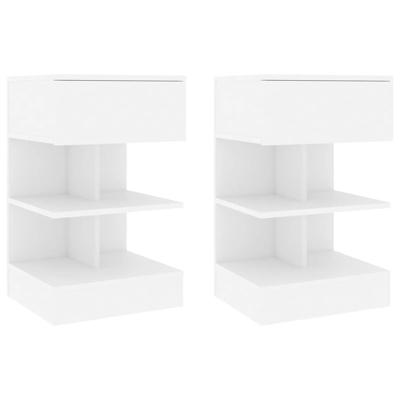 Nachtkastjes 2 st 40x35x65 cm bewerkt hout wit