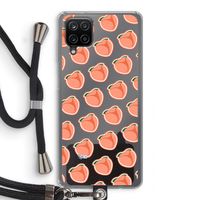 Just peachy: Samsung Galaxy A12 Transparant Hoesje met koord