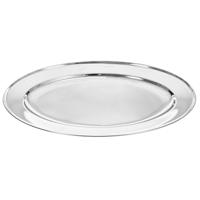 CM serveerschaal/dienblad - ovaal - zilver - RVS - 40 x 26 x 3 cm - party hapjes/catering schaal CM serveerschaal/dienblad - ovaal - zilver - RVS - 40 x 26 x 3 cm - party hapjes/catering schaal
