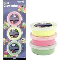 Silk Clay Neon roze - Licht groen - Neon geel