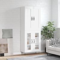 Hoge kast 69,5x34x180 cm bewerkt hout wit