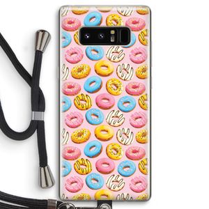 Pink donuts: Samsung Galaxy Note 8 Transparant Hoesje met koord