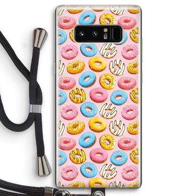 Pink donuts: Samsung Galaxy Note 8 Transparant Hoesje met koord