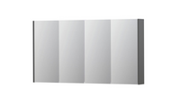 INK SPK2 spiegelkast met 4 dubbelzijdige spiegeldeuren, 4 verstelbare glazen planchetten, stopcontact en schakelaar 140 x 14 x 73 cm, mat grijs - thumbnail