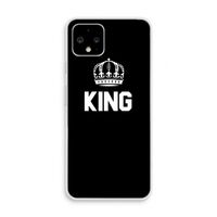 King zwart: Pixel 4 Transparant Hoesje