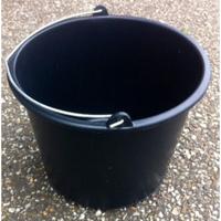 Bouwemmer zwart 12 ltr stalen hengsel