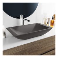 Waskom Mondiaz Topi | 60x10x35 cm | Solid Surface | Vrijstaand | Rechthoekig | Darkgrey Waskom Mondiaz Topi | 60x10x35 cm | Solid Surface | Vrijstaand | Rechthoekig | Darkgrey