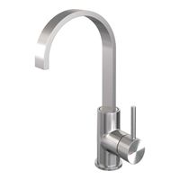 Brauer Brushed carving Wastafelmengkraan opbouw - hoog - draaibaar - platte uitloop - model a - PVD - geborsteld RVS 5-NG-003-S4