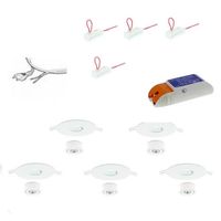 Badkamer LED inbouwspots set 5 aluminium 80mm Warm wit 3000K