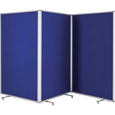 magnetoplan Presentatiewand large Vilt Koningsblauw Tweezijdig te gebruiken, Prikbord, Inklapbaar, Incl. rollen 1112003