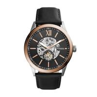 Fossil Flynn mechanisch zwart lederen horloge BQ2216 Fossil Flynn mechanisch zwart lederen horloge BQ2216