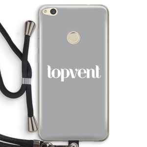 Topvent Grijs Wit: Huawei Ascend P8 Lite (2017) Transparant Hoesje met koord