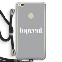 Topvent Grijs Wit: Huawei Ascend P8 Lite (2017) Transparant Hoesje met koord