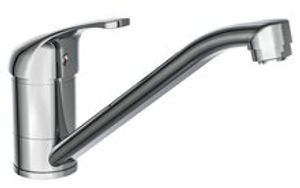 ULTRA ééngreepsmengkraan keuken, lage druk, chroom kraan met verlengde uitloop en 360° draaibereik keramische schijven geluidsarme, verwisselbare 40 mm-cartouche flexibele metalen aansluitslan