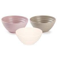 Plasticforte onbreekbaar servies kommetjes - 12x stuks - roze/wit/taupe - kunststof - 14 x 6.5 cm Plasticforte onbreekbaar servies kommetjes - 12x stuks - roze/wit/taupe - kunststof - 14 x 6.5 cm