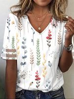 Floral Casual Loose T-Shirt - thumbnail