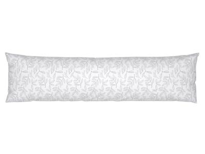 LIVARNO home Kussensloop voor zijslaapkussen 145 x 40 cm (Bladeren wit)