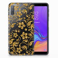 Samsung Galaxy A7 (2018) TPU Case Gouden Bloemen - thumbnail