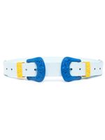 Casablanca ceinture Casa Cowboy en cuir color block - Bleu